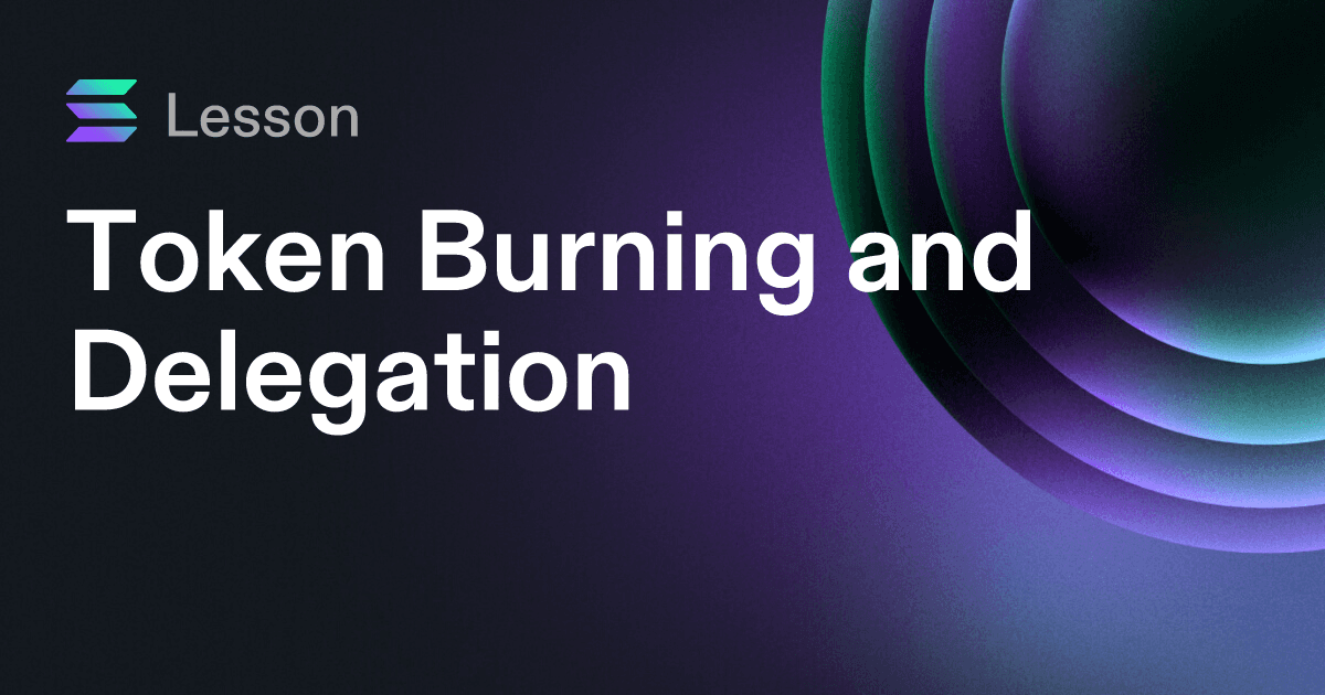 Token Burning and Delegation